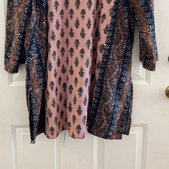 PureJill Plus-Size Linen/Cotton Festival Hippie Folklore V-Neck  Tunic Sz 2x - Picture 5 of 9